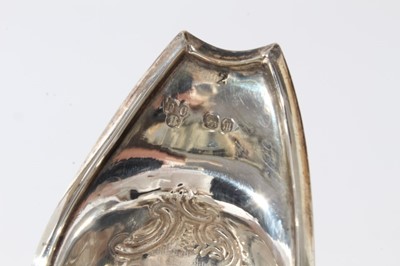 Lot 127 - Victorian silver mounted glass claret jug of onion form with star cut base, wheel engraved and etched decoration, faceted neck and silver mounts with engraved decoration