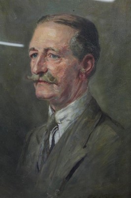 Lot 22 - L. Graham Smith, 1930s oil on canvas - portrait of a moustached Gentleman, signed and dated 1933, in glazed gilt frame, 58cm x 44cm