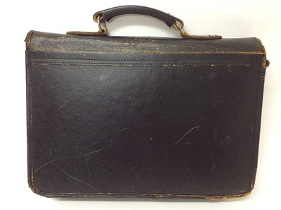 Lot 36 - 1950s/1960s Queen Elizabeth II Government black leather briefcase with gilt tooled crowned ER II royal cipher to flap