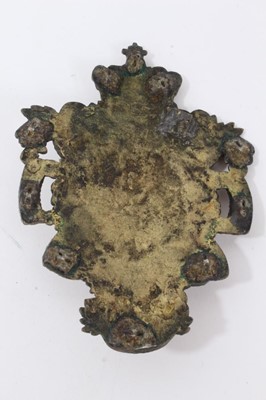Lot 32 - Georgian brass Royal Coat of Arms from a  horse harness