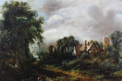 Lot 429 - A. E. Potter, after Constable, 19th century oil on canvas - landscape, in gilt frame, inscribed verso