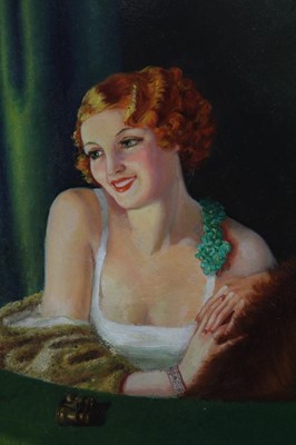 Lot 299 - Dorothy Piffard 1930s oil on board - portrait