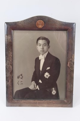 Lot 40 - H.I.H. Crown Prince Akihito of Japan ( later Emperor of Japan 1989-2019 -abdicated ) - fine 1950s signed presentation portrait photograph of the young Prince in white tie evening dress and wearing...
