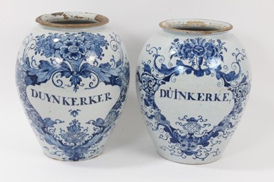 Lot 97 - Pair of 18th Century Delft Tobacco Jars
