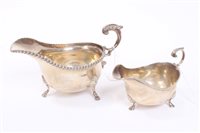 Lot 557 - Fine quality George V silver sauce boat in the...