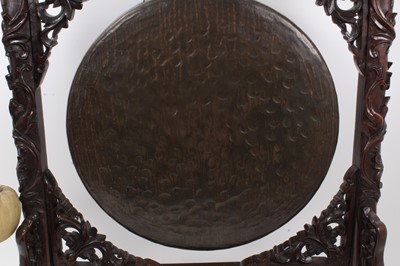 Lot 695 - Antique Chinese carved hardwood dinner gong