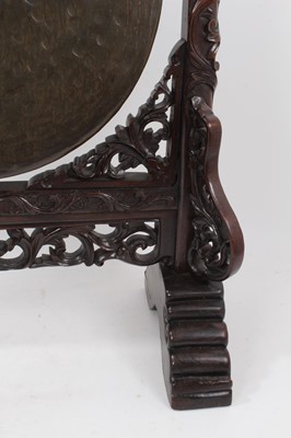 Lot 695 - Antique Chinese carved hardwood dinner gong