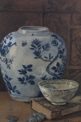 Lot 95 - Victorian still life of oriental porcelain