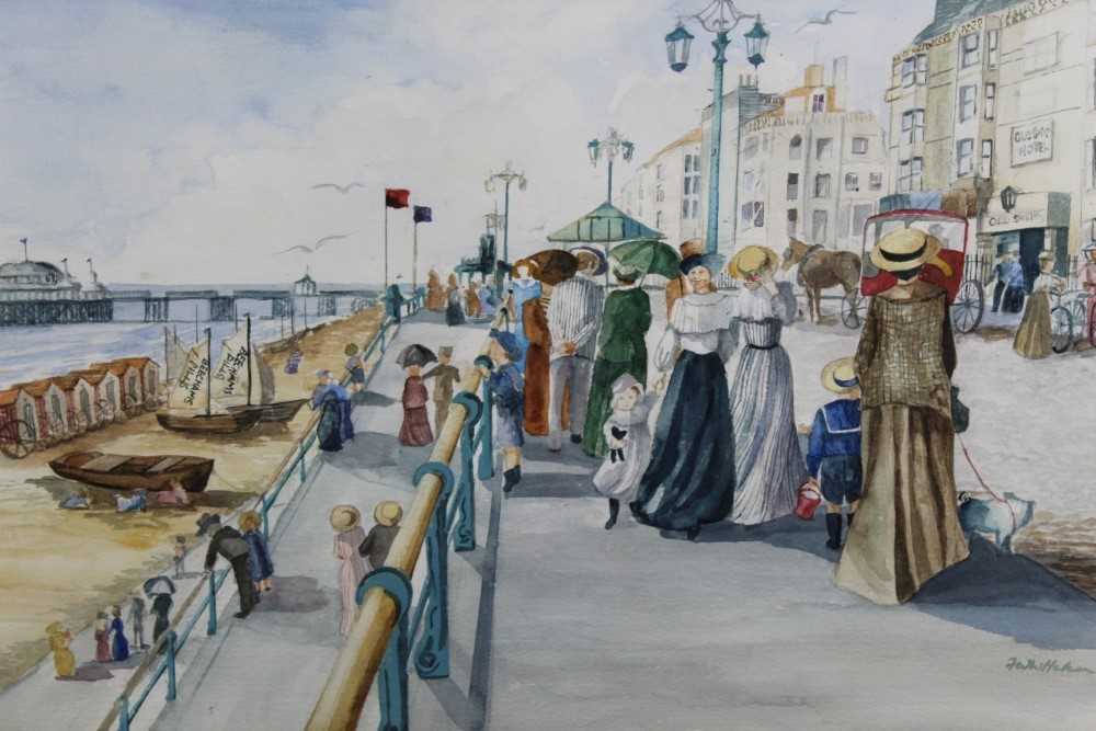 Lot 274 - Faye Whittaker watercolour study of a seaside town