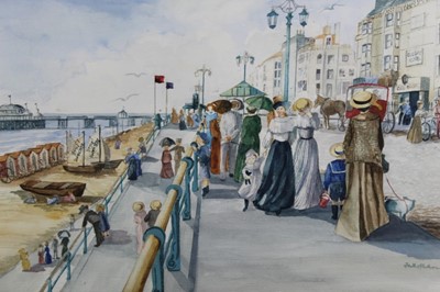 Lot 274 - Faye Whittaker watercolour study of a seaside town