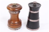 Lot 560 - Edwardian silver mounted walnut pepper mill of...