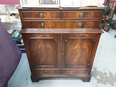 Lot 5 - Samsung flatscreen television contained in a mahogany television cabinet