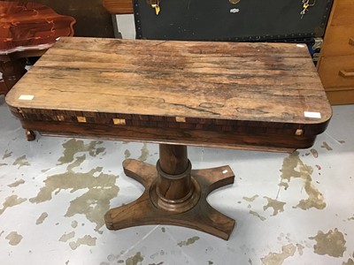 Lot 869 - Early Victorian Rosewood card table, bidet and coffee table