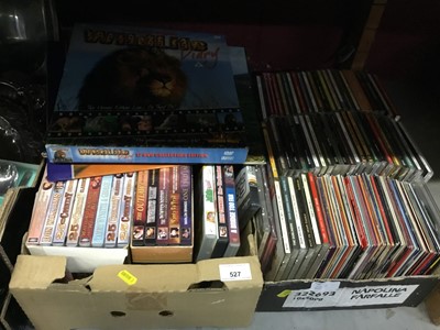 Lot 527 - One box of CD's together with a box of DVD's