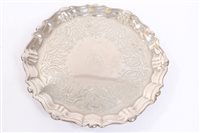 Lot 564 - George II silver waiter of hexagonal form,...