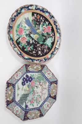 Lot 130 - Japanese charger of octagonal form together with another of circular form (2)