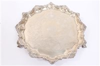 Lot 565 - George IV silver salver of hexagonal form,...