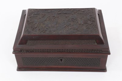 Lot 259 - Unusual Chinese carved lacquer tea caddy