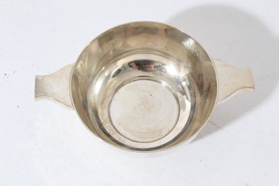 Lot 84 - George V silver quaich of conventional form, with engraved initials to base, (Sheffield 1934), maker William Hutton & Sons, at approximately 7.5oz, 15.6cm in diameter