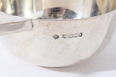 Lot 84 - George V silver quaich of conventional form, with engraved initials to base, (Sheffield 1934), maker William Hutton & Sons, at approximately 7.5oz, 15.6cm in diameter