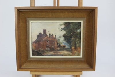 Lot 2 - Peter Gilman 1928-1984) oil on board - View of Walberswick, signed, framed, 18cm x 26cm