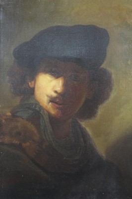Lot 257 - Late 19th century oil on canvas - portrait of Rembrandt, in gilt frame, 57cm x 46cm