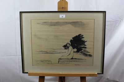 Lot 34 - Ethel Gabain (1883-1950) signed lithograph - West Wind, original label verso, in glazed frame, 33cm x 43cm