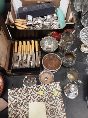 Lot 168 - Group of assorted silver plated wares to include cutlery and sundries