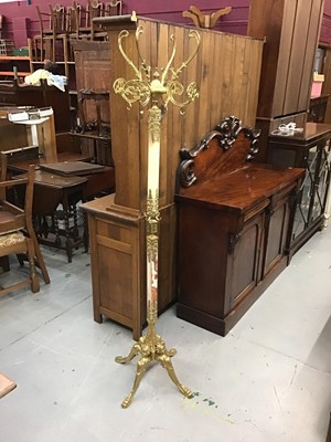 Lot 873 - Ornate gilt metal and onyx hat and coat stand