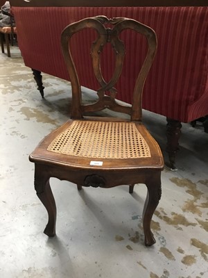 Lot 910 - Antique Continental beech low chair with cane seat