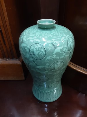 Lot 164 - Three Korean celadon porcelain vases with certificates