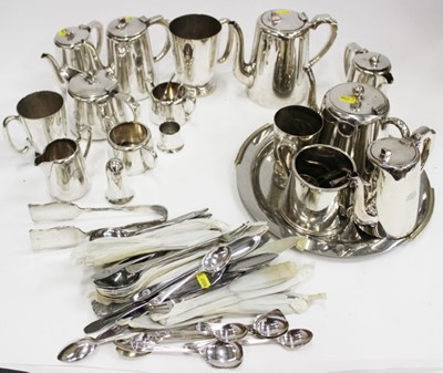 Lot 1951 - Group of silver plated tea sets and other silver plated ware from shipping line to include Wilson Line, United Baltic Corporation and Hull Brewery (QTY)