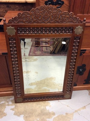 Lot 977 - Arab brass inlaid wall mirror