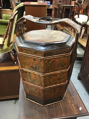 Lot 914 - Korean wedding basket with lacquered decoration