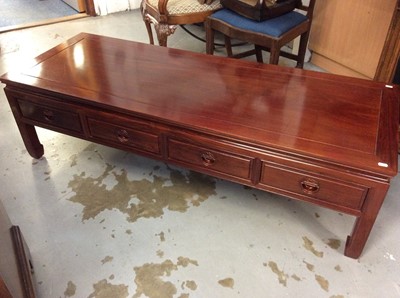 Lot 975 - Eastern hardwood coffee table with four drawers