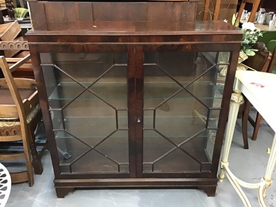 Lot 875 - Georgian style mahogany china display cabinet with astragal glazed doors on bracket feet 107 cm wide