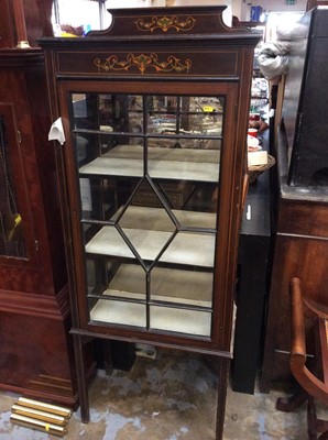 Lot 978 - Display cabinet with painted decoration and glazed door