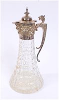 Lot 583 - Contemporary silver mounted hobnail cut glass...