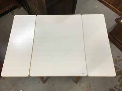 Lot 905 - Vintage Formica topped kitchen table together with an Italian musical table (2)