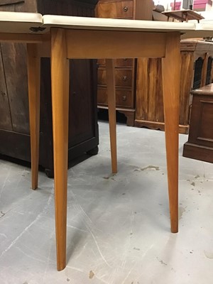 Lot 905 - Vintage Formica topped kitchen table together with an Italian musical table (2)