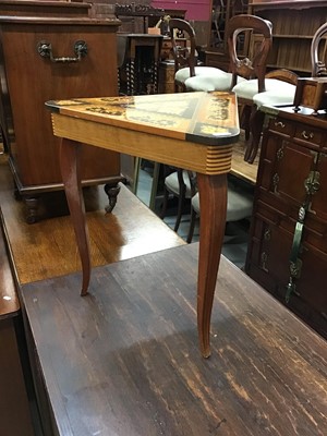 Lot 905 - Vintage Formica topped kitchen table together with an Italian musical table (2)