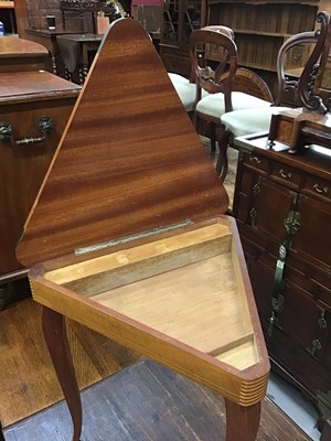 Lot 905 - Vintage Formica topped kitchen table together with an Italian musical table (2)