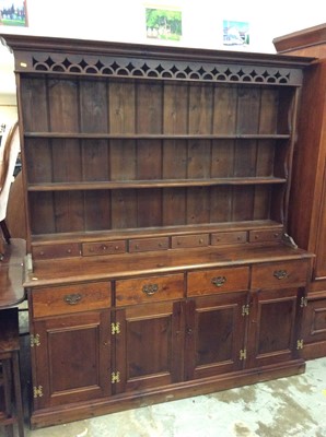 Lot 991 - Stained pine two height dresser