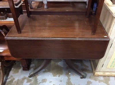 Lot 1015 - 19th century mahogany drop flap sofa table splayed legs