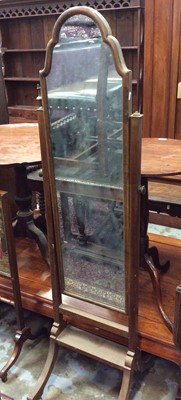 Lot 1014 - Georgian-style mahogany framed cheval mirror and swing mirror