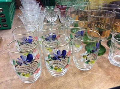 Lot 465 - Group of good quality cut glass wares to include cranberry and emerald green glass pieces