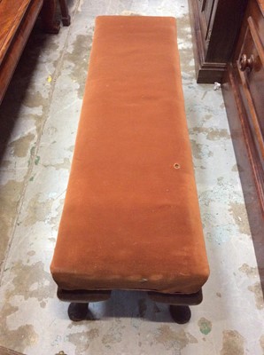 Lot 996 - Mahogany framed long footstool