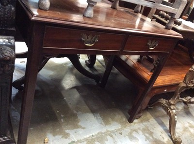 Lot 1001 - Late 19th century mahogany table with twin drawers