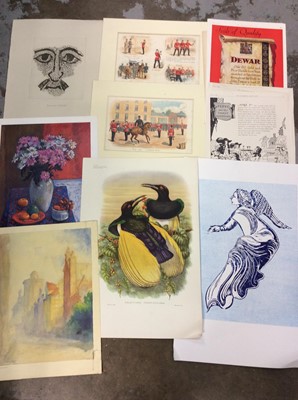 Lot 425 - Box contemporary unframed prints and etchings