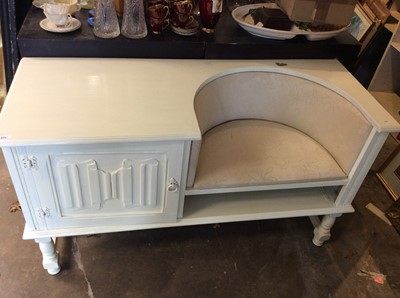 Lot 920 - Old charm white painted telephone seat